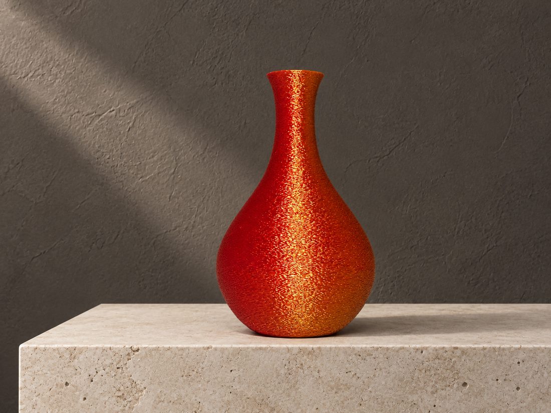 VAS-FUZ-01, coloris Rouge et doré (texturé/pailleté), collection Élan