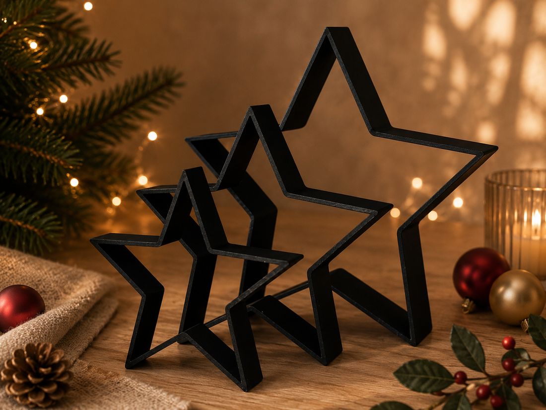 Trio d’Étoiles, coloris Noir, collection Noël