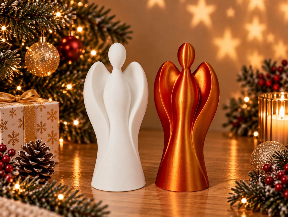 L’Ange Gardien, coloris Blanc et rouge/doré, collection Noël