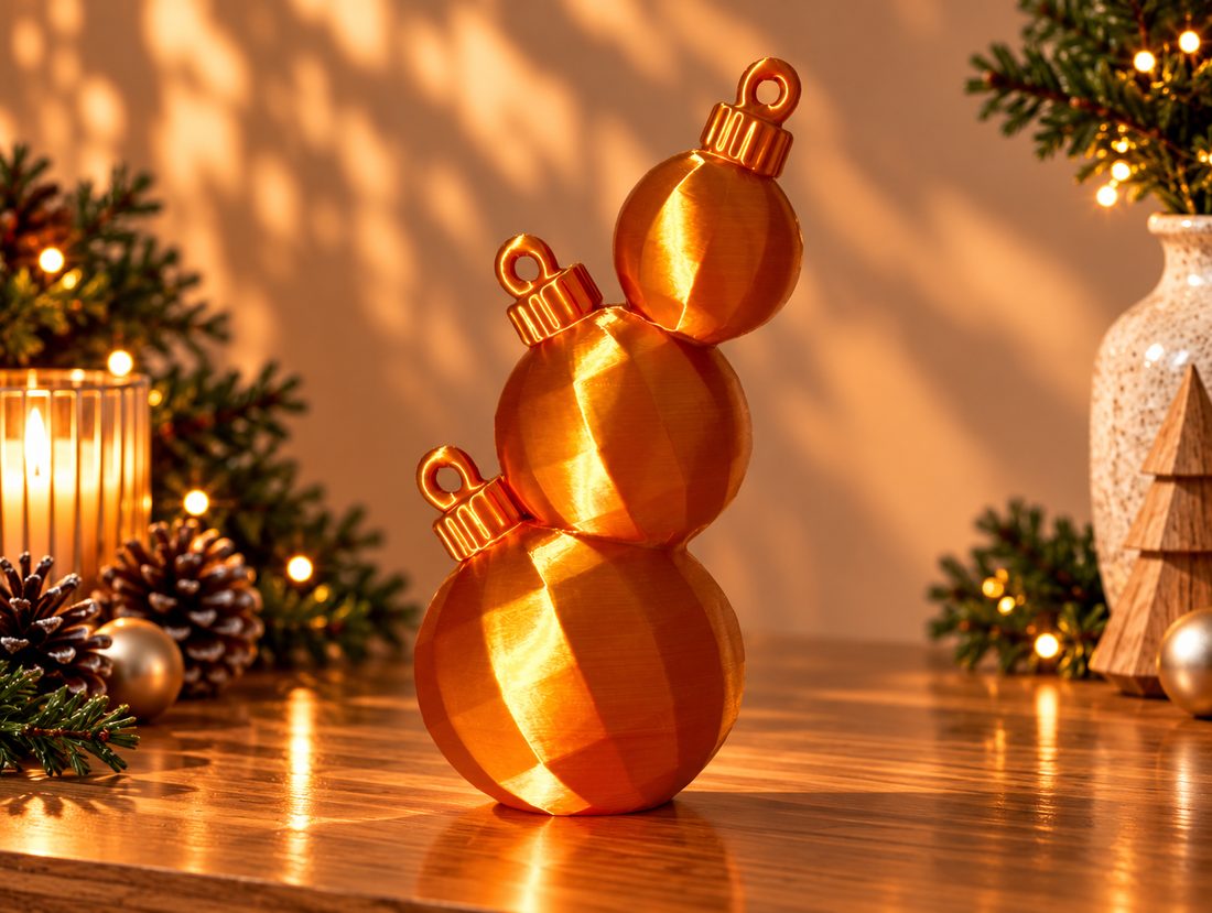 Boules en équilibre, coloris Rouge et doré, collection Noël