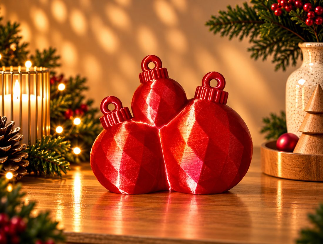 Boules en grappe, coloris Rouge, collection Noël