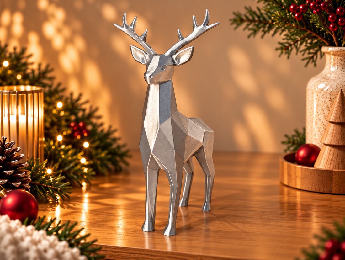Le Cerf Royal, coloris Argenté, collection Noël