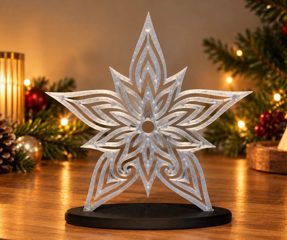 Étoile Filigrane, coloris Argenté, collection Noël
