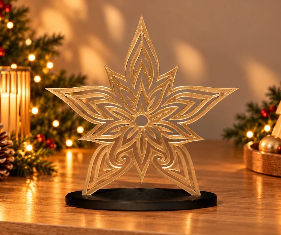 Étoile Filigrane, coloris Doré, collection Noël