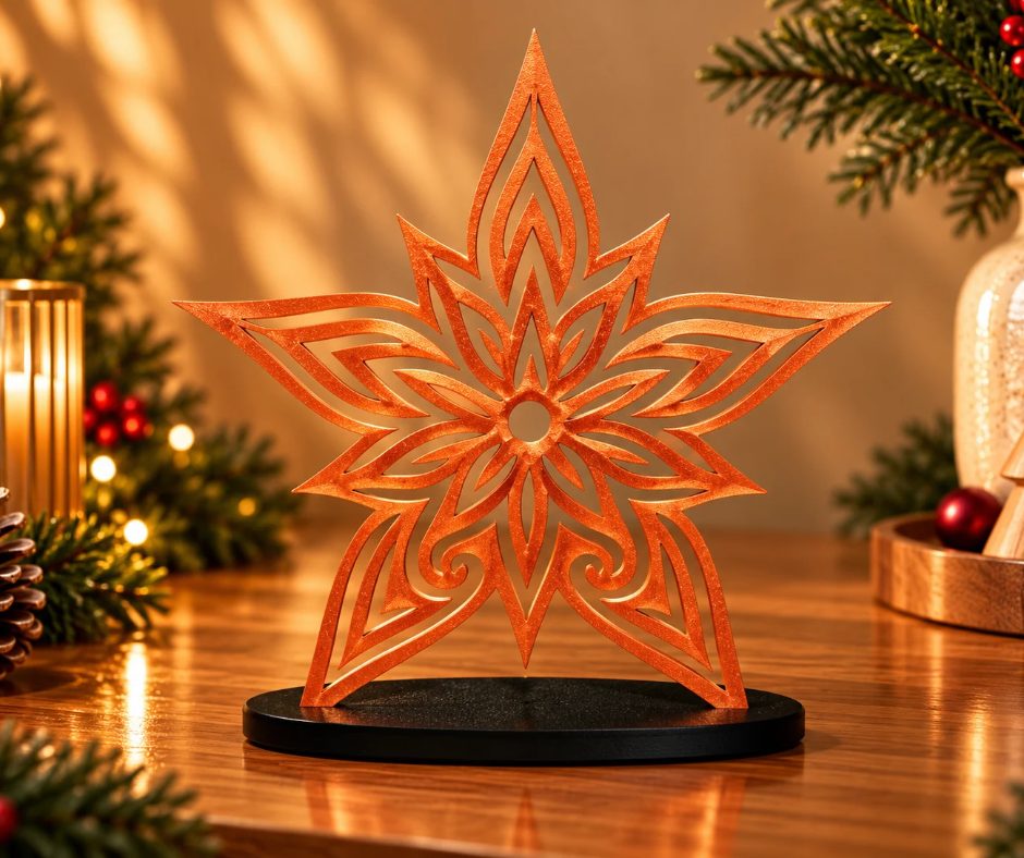 Étoile Filigrane, coloris Rouge cuivré, collection Noël