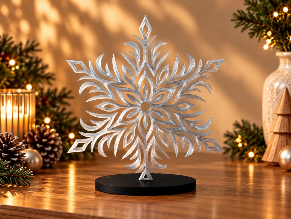 Flocon Filigrane, coloris Argenté, collection Noël