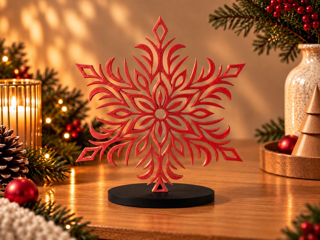 Flocon Filigrane, coloris Rouge cuivré, collection Noël