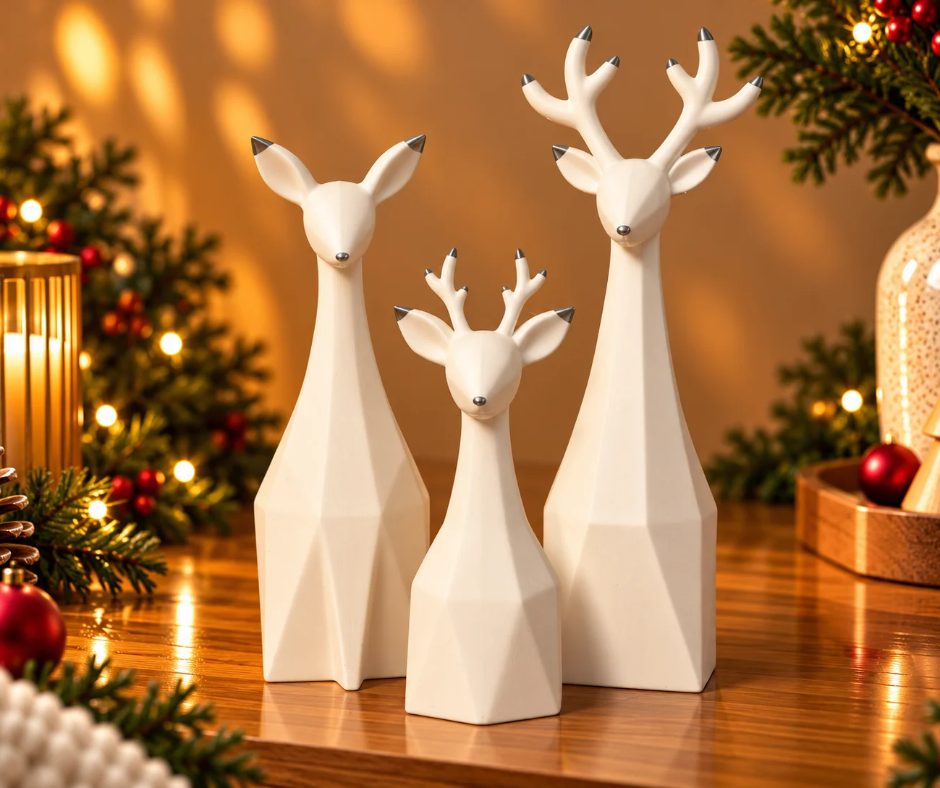 La Tribu, coloris Blanc mat et argenté, collection Noël