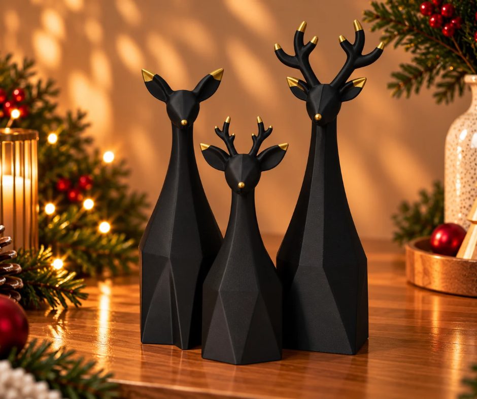 La Tribu, coloris Noir mat et doré, collection Noël