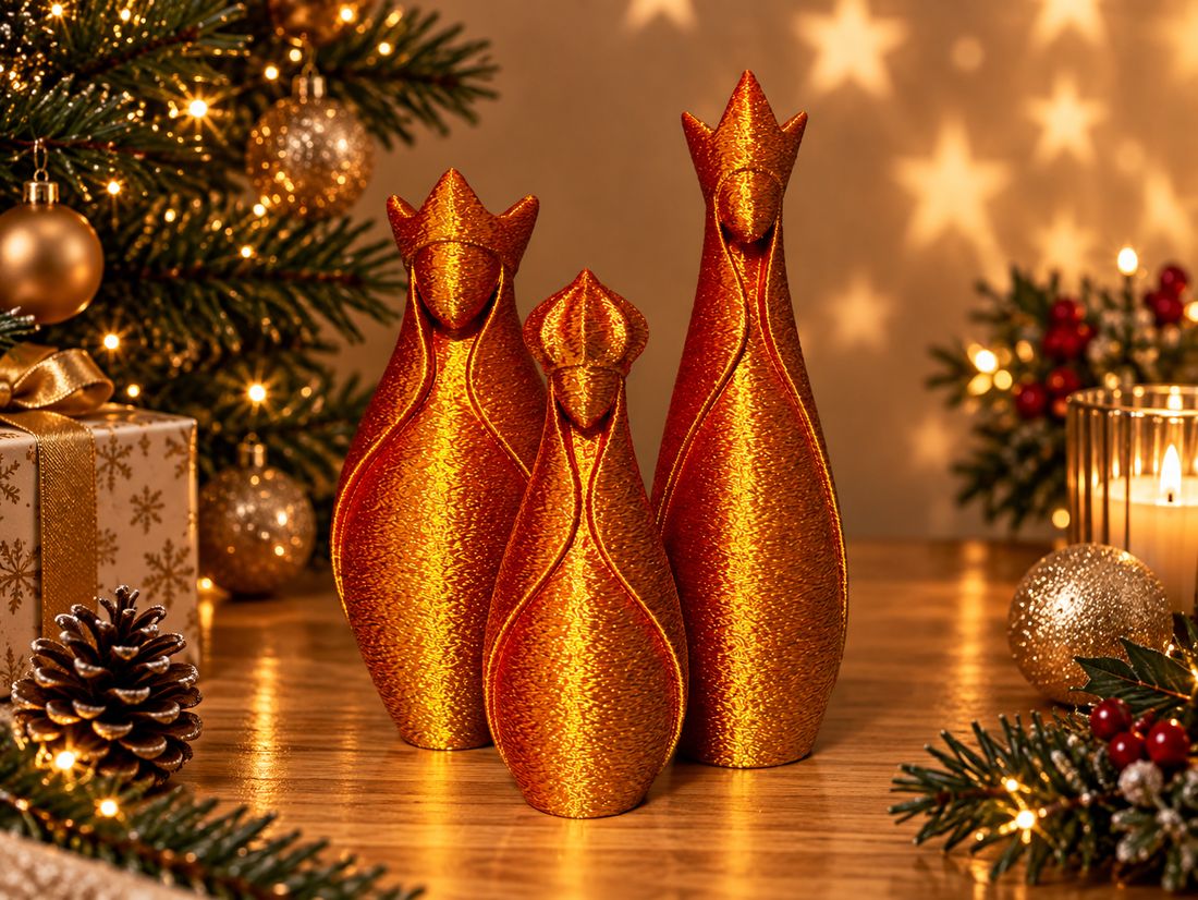 Les Rois Mages, coloris Doré, collection Noël