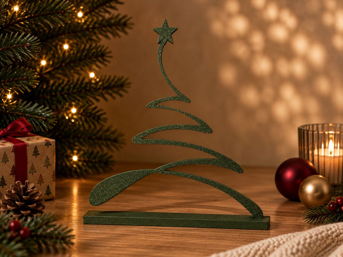 Sapin Linéaire, coloris Vert foncé, collection Noël