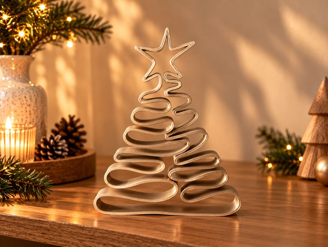 Sapin Ondulé, coloris Doré, collection Noël