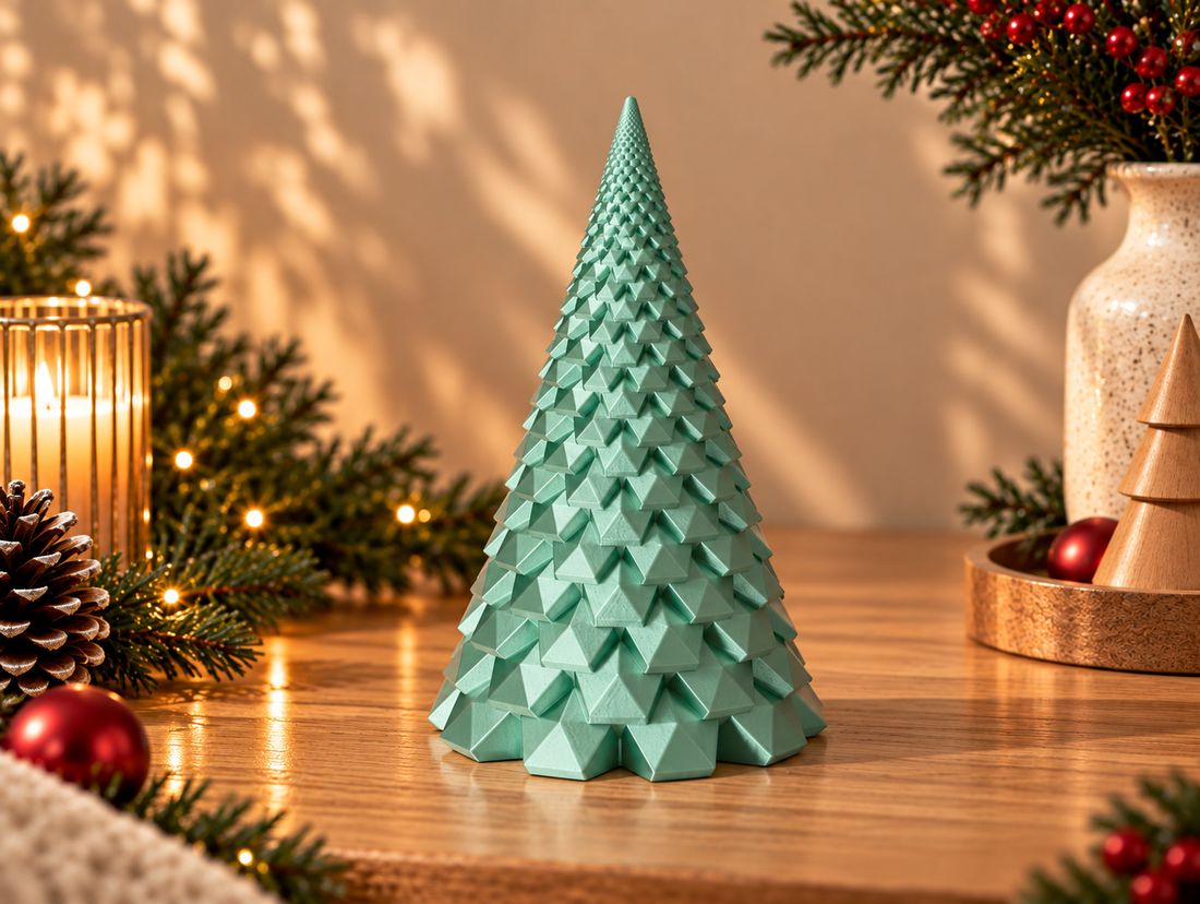 Sapin Triangles, coloris Vert brillant, collection Noël