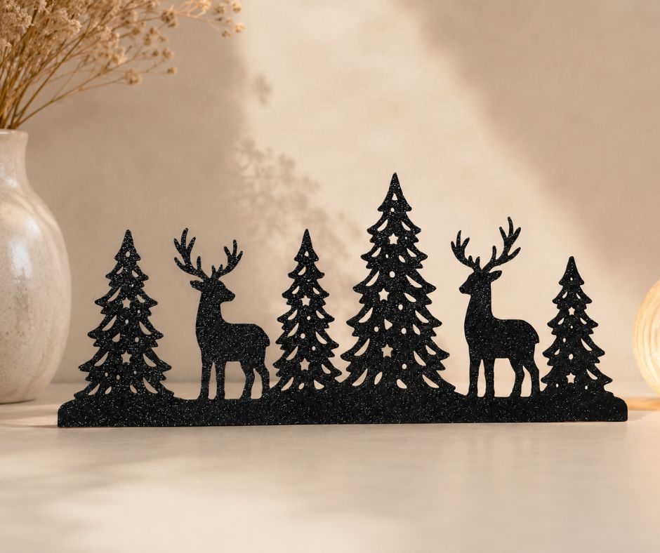 Forêt aux Cerfs, coloris Noir, collection Noël