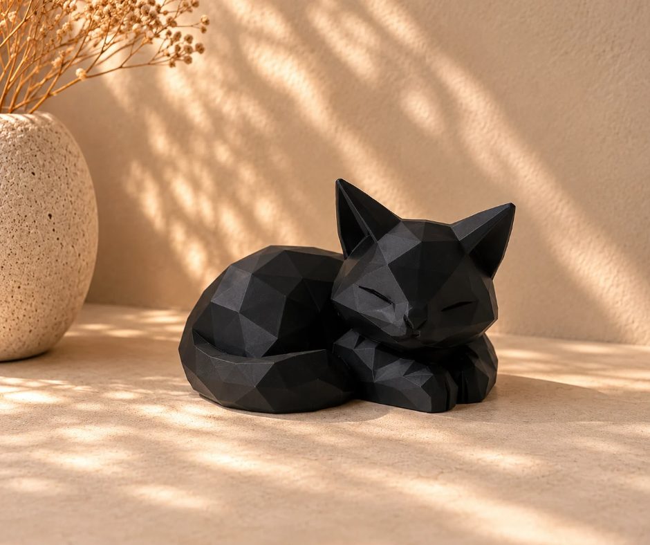 Le Chat Assoupi, coloris Noir, collection Intemporels