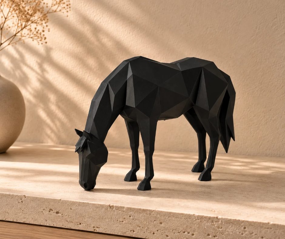 Le Cheval Paisible, coloris Noir, collection Intemporels
