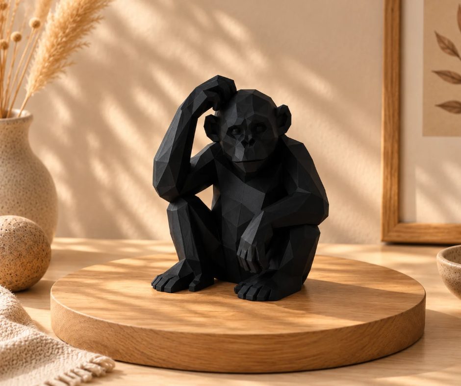 Le Singe Perplexe, coloris Noir, collection Intemporels